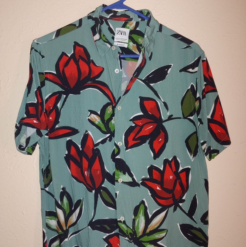 Zara Shirt Sleeve Button-down Shirt